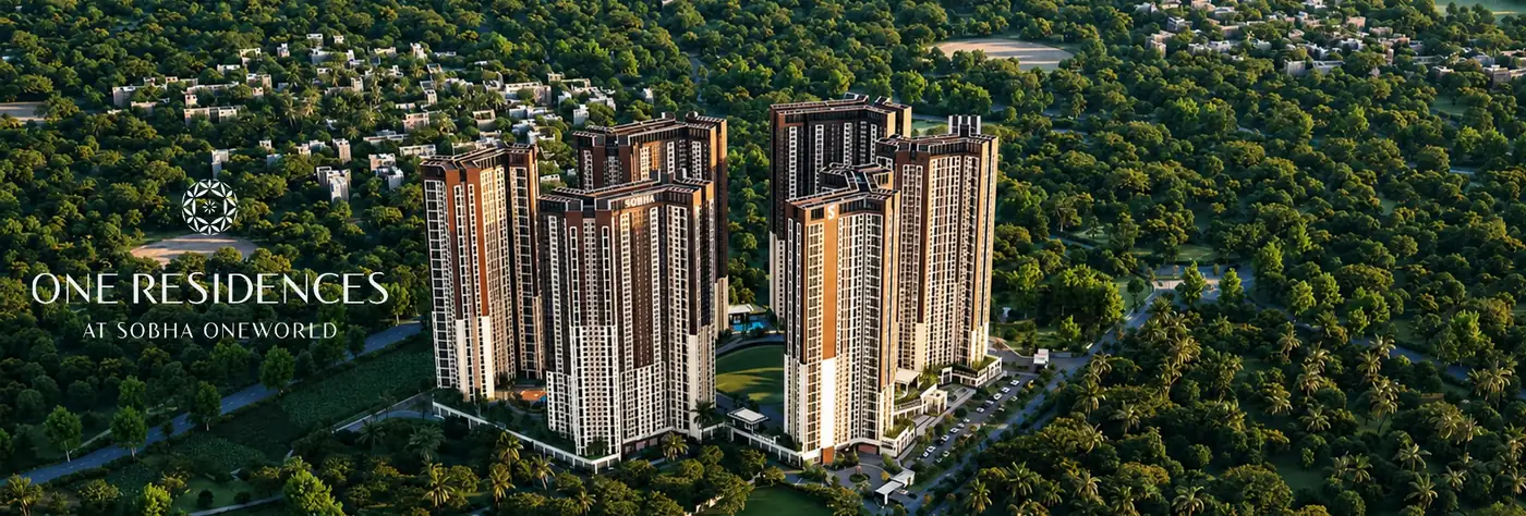 Sobha One World township towers aerial view